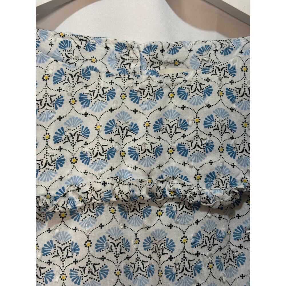 Ann Taylor Loft Blue Yellow Patterned Geometric S… - image 5